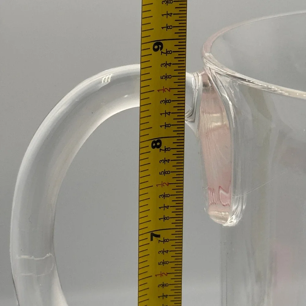 Bacardi Rum Clear Plastic Acrylic Pitcher Barware Red Bat Logo 9 Inch 2022